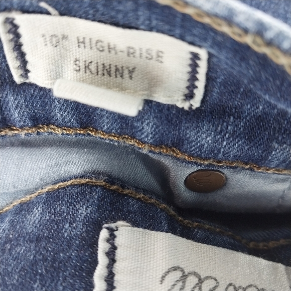 Madewell 10" High-Rise Dark Blue Skinny Jeans - Picture 12 of 12